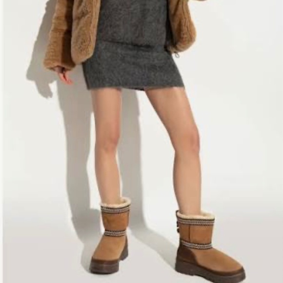 New with Box Anthropologie Ugg Trailgazer chestnut classic mini chunky 38 7 - Picture 1 of 6